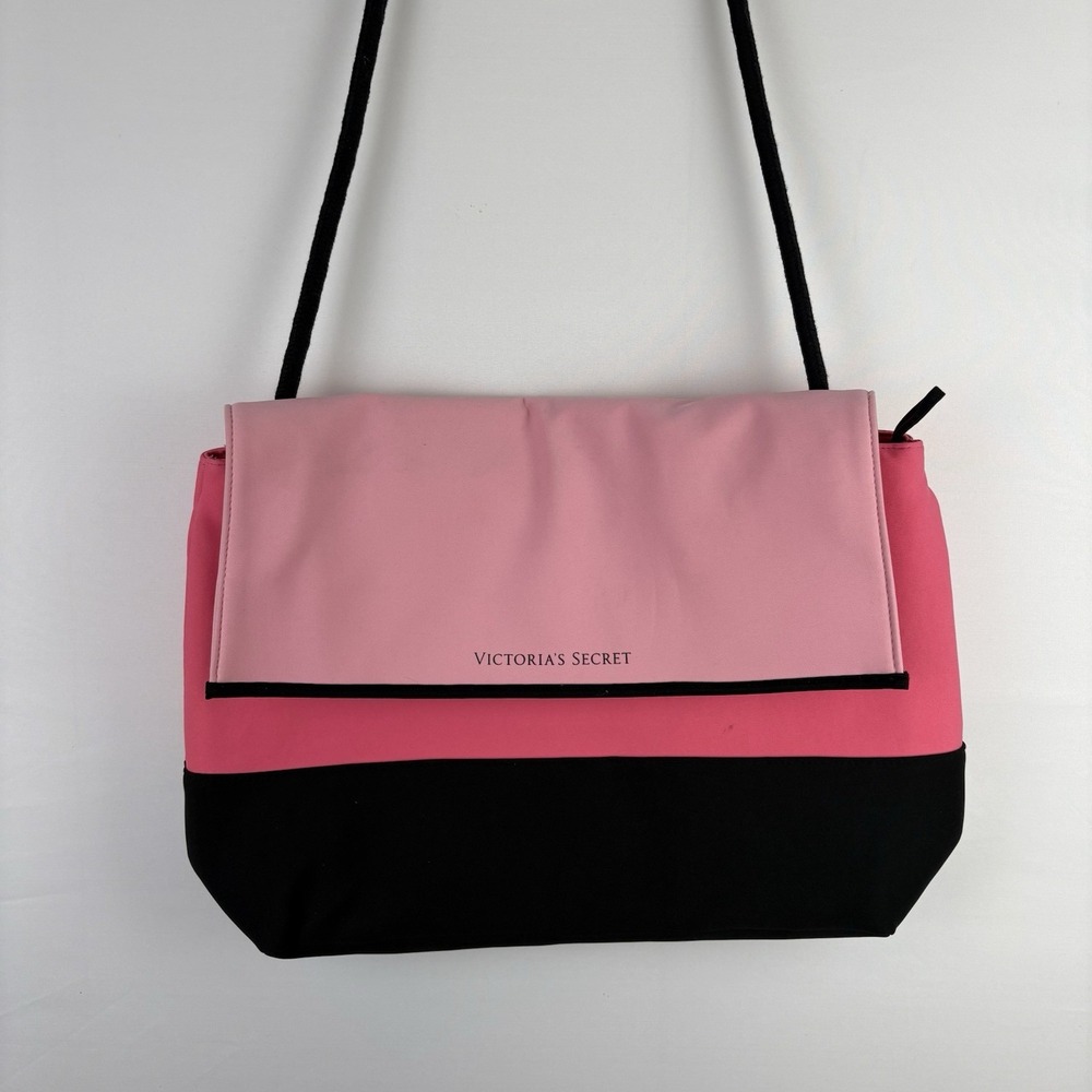 Victoria's Secret Colorblock Pink/Black Insulated Cooler Shoulder Bag 17x12x5